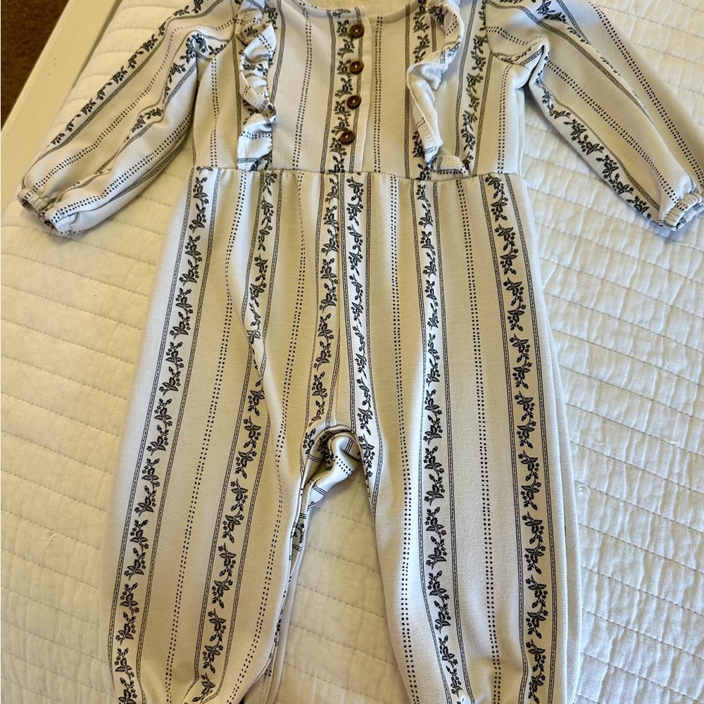 Floral Striped Baby Romper